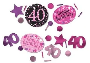 AMSCAN Konfetti różowe na 40 - czterdziestka - 34 g 9900602 - Urodziny dla dorosłych - miniaturka - grafika 2