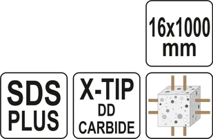 Yato WIERTŁO SDS PLUS PREMIUM 16MM/1000MM GŁOWICA X-TIP DO ŻELBETU YT-41971 ZYSKAJ RABAT 30 ZŁ YT-41971 - Wiertła - miniaturka - grafika 4