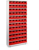 Inne - AJ Produkty Regał z 72 czerwonymi pojemnikami, 200x950x250 mm - miniaturka - grafika 1