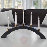 Świeczniki - Best Season Świecznik łukowy Halla z LED, szary - miniaturka - grafika 1