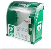 Meble i wyposażenie gabinetów medycznych - PROJEKT AED AIVIA 200 OUT- szafka na AED do zastosowań zewnętrznych OUTDOOR- 423x388x201 mm. - miniaturka - grafika 1