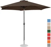 Parasole ogrodowe - Uniprodo Parasol ogrodowy brązowy sześciokątny 300 cm uchylny UNI_UMBRELLA_TR300BR_N - miniaturka - grafika 1