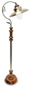Lampy stojące - Relaxdays 10018488 lampa stojąca w stylu secesyjnym, z możliwością regulacji wysokości klosza, z litego drewna i mosiądzu 10018488 - miniaturka - grafika 1