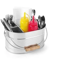 Pojemniki na sztućce - Hendi Pojemnik na sztućce i serwetki w kształcie wiadra 425978 - miniaturka - grafika 1