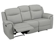 Sofy i kanapy - Vente-Unique Sofa 3-osobowa typu relaks EVASION ze skóry Kolor jasnoszary - miniaturka - grafika 1