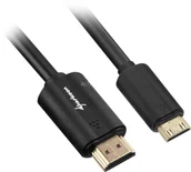 Inne akcesoria audio-wideo - Sharkoon 3m, HDMI/Mini HDMI kabel HDMI HDMI Typu A (Standard) HDMI Type C (Mini) Czarny, Adapter - miniaturka - grafika 1