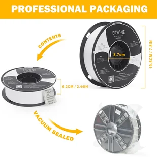 ERYONE ERYONE PLA Filament for 3D Printer 1.75mm Tolerance 0.03mm 1kg (2.2LBS)/Spool - Cool White 795741EUDF - Filamenty i akcesoria do drukarek 3D - miniaturka - grafika 3