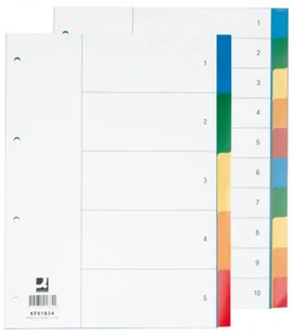 Q-CONNECT Przekładka , PP, A4, 230x297mm, 10+1 kart, mix kolorów KF01836 - Przekładki do segregatorów - miniaturka - grafika 2