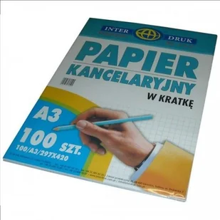 Inter-druk Papier kancelaryjny w kratkę A3 100 arkuszy - Szkolne artykuły papiernicze - miniaturka - grafika 3