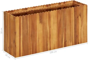 vidaXL Donica ogrodowa, 100x30x50 cm, lite drewno akacjowe - Donice - miniaturka - grafika 6