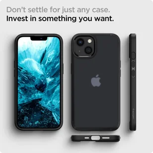 Spigen Etui Ultra Hybrid do iPhone 13 Matte Frost Black - Etui i futerały do telefonów - miniaturka - grafika 14
