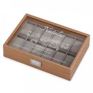 Pudełka i szkatułki - Murrano Drewniana Szkatułka Kuferek na Zegarki GRAWER Róże SZKT-DR12-012 - miniaturka - grafika 1