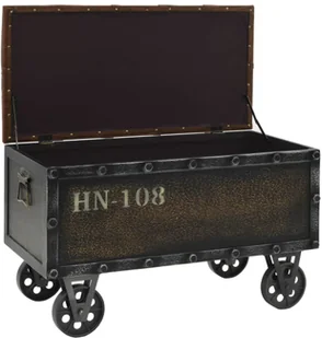 vidaXL Ławka ze schowkiem, lite drewno i sztuczna skóra, 80,5x41x50 cm vidaXL - Ławki do przedpokoju - miniaturka - grafika 6