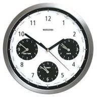 Zegary - Atrix Zegar metalowy Strefy Czasowe AS002WT - miniaturka - grafika 1