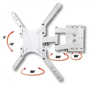 Techly Uchwyt ścienny do TV LCD/LED/PDP dwuprzegubowy 23-55 45 kg VESA biały - Uchwyty do telewizora - miniaturka - grafika 3