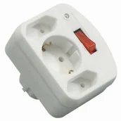 Listwy zasilające - REV Ritter REV Knights 00135501 uess adapter z przełącznikiem 2 + 1, biały 00135501 - miniaturka - grafika 1