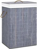 Kosze na bieliznę - vidaXL Bambusowy kosz na pranie, szary, 72 L vidaXL - miniaturka - grafika 1