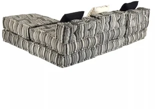 vidaXL 3-osobowa, rozkładana sofa modułowa, narożnik, tkanina w paski - Narożniki - miniaturka - grafika 8