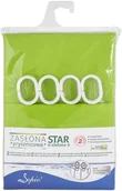 Zasłony prysznicowe - Sepio Sepio Zasłona prysznicowa Star zielona 180 cm x 200 cm - miniaturka - grafika 1