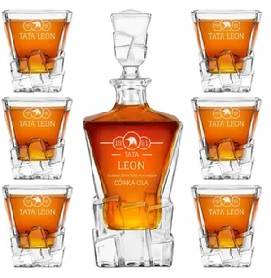 Murrano Karafka Ice Blink i 6 szklanek z grawerem dla konesera whisky KARIB_6xSZIB-036 - Karafki - miniaturka - grafika 13