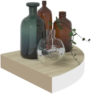 VidaXL Lumarko Narożne półki ścienne, 2 szt., dąb i biel, 25x25x3,8 cm, MDF 326631 VidaXL - Półki do salonu - miniaturka - grafika 3