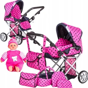 Duży wózek dla lalek 3w1 Głeboki Spacerowy Nosidło - Wózki dla lalek - miniaturka - grafika 3