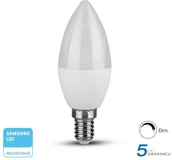 Żarówki LED - V-TAC Żarówka LED SAMSUNG CHIP 5.5W E14 Świeczka Ściemnialna VT-293D 6400K 470lm - miniaturka - grafika 1
