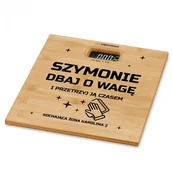 Wagi łazienkowe - Murrano Waga bambusowa łazienkowa z nadrukiem dla męża WAG2-033 - miniaturka - grafika 1