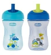 Chicco Kubek niekapek z ustnikiem w kształcie słomki Boy 266 ml : Kolor - Turkusowy - Kubki dla dzieci - miniaturka - grafika 2