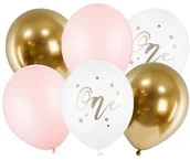 Balony i akcesoria - PartyDeco Balony 30cm, One, Pastel Pale Pink (1 op. / 6 szt.) SB14P-307-081B-6 [15348220] - miniaturka - grafika 1