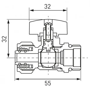 Ferro Zawór kulowy wodny 1/2 do rur pex 16x2 mm KPEX16 KPEX16 - Zawory i kraniki - miniaturka - grafika 2