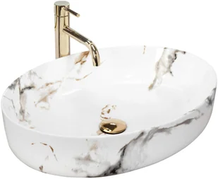 Rea Umywalka nablatowa biała QUEEN U1232 - Umywalki - miniaturka - grafika 2