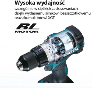 Makita akumulatorowa, udarowa wiertarko-wkrętarka, 40V max Li-Ion, serii XGT [HP001GZ01] + bluza na zamek z kapturem i logo XGT [R-0368] HP001GZ01 - Wiertarko-wkrętarki akumulatorowe - miniaturka - grafika 4