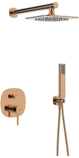 Laveo Bateria natryskowa podtynkowa z zestawem Polla BAP 801P różowe złoto - Zestawy prysznicowe - miniaturka - grafika 2
