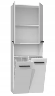 Szafka Łazienkowa Regał SŁUPEK NEL DK 2K KOSZ 60CM BIEL POŁYSK NEL 2K DK BPOŁ KPL - Szafki łazienkowe - miniaturka - grafika 3