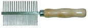 Szczotki i furminatory - Croci croci c6bi0114 grzebień z podwójnym, uchwytem drewnianym - miniaturka - grafika 1