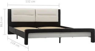 vidaXL Rama łóżka, czarno-biała, sztuczna skóra, 120 x 200 cm - Łóżka - miniaturka - grafika 7