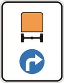 Wyposażenie miejsc publicznych - Znak drogowy nakazu  C-17 Nakazany kierunek jazdy dla pojazdów z materiałami niebezpiecznymi - miniaturka - grafika 1