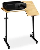 Biurka - Relaxdays przenośny stolik pod laptop lub projektor, regulowana wysokość, wymiary (wys. x szer. x gł.) 110 x 80 x 50cm, rolki z blokadami, blat dwuczęściowy wychylny, różne kolory do wyboru. 10020541_48 - miniaturka - grafika 1