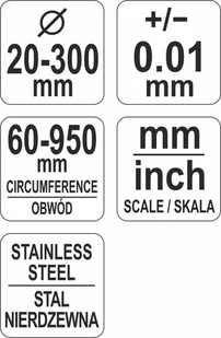 Yato STALOWA TAŚMA DO POMIARU ŚREDNICY I OBWODU 60-950/0,1 MM NIERDZEWNA YT-71700 ZYSKAJ RABAT 30 ZŁ YT-71700 - Poziomice, łaty, miary - miniaturka - grafika 3