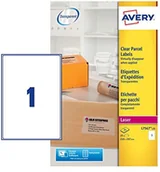 Dodatki do drukarek i skanerów - Avery j7567 25 etykiety adresowe zapewnia drukarka laserowa/LED (1 etykiety na arkusz, 210 X 297 MM) 25 sztuki przezroczysty (L7567-25) - miniaturka - grafika 1