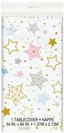 Baby shower i roczek - UNIQUE Obrus urodzinowy Gwiazdki na Baby Shower - 137 x 213 cm - 1 szt. U72413 - miniaturka - grafika 1