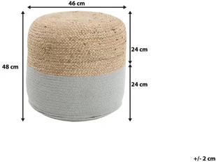 Beliani Puf 46 cm szary DALAMA - Taborety i hokery - miniaturka - grafika 9