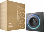 Systemy inteligentnych domów - Fibaro Inteligentne gniazdko Walli Outlet type E antracytowy - miniaturka - grafika 1