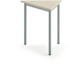 Meble do szkół i przedszkoli - AJ Produkty Biurko SONITUS TRIANGEL, 800x700x720 mm, beżowe linoleum, szary aluminium - miniaturka - grafika 1