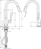 Baterie kuchenne - Hansgrohe Citterio Bateria kuchenna z wyciąganą wylewką chrom 39832000 - miniaturka - grafika 1