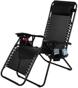 VK1 LEŻAK OGRODOWY SKŁADANY WIELOFUNKCYJNY CZARNY H1 CZ21025 - Leżaki ogrodowe - miniaturka - grafika 2