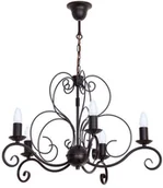 Lampy sufitowe - Luminex Lampa wisząca Mauro 5 x 60 W E14 czarny mat 5781 - miniaturka - grafika 1