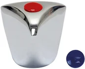 Akcesoria do armatury i ceramiki - TYCNER Pokrętło 1/2 cala trójkątne metalowe z wkładka czerwoną i niebieską - miniaturka - grafika 1