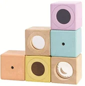 Klocki - Plan Toys Klocki interaktywne - 6 szt. - 12 m+ - miniaturka - grafika 1